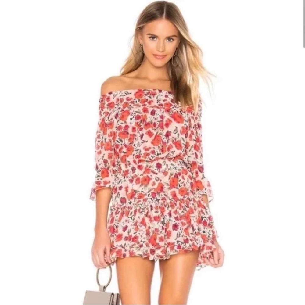 Misa Los Angeles Darla Floral Off the Shoulder Mini Dress